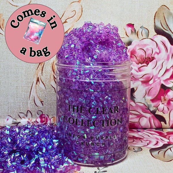Bingsu Slime in a Bag, Purple Slime, Crunchy Slime, Homemade Unscented Slime, Gender Neutral Gift for Kids, Stress-relieving Gifts for Adult