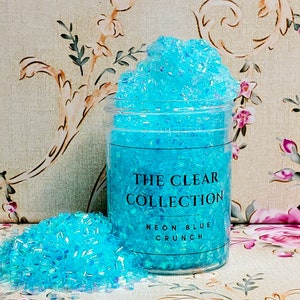 Blue Bingsu Slime, Slime Party Favor Crunchy Slime, Homemade Unscented Slime, Gender Neutral Gift for Kids, Stress-relieving Gifts for Adult