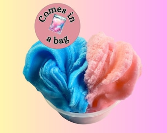 Cotton Candy Scented Icee Cloud Slime, Blue & Pink Handmade Slime (4oz), Neutral gift for kids, Gift for adults