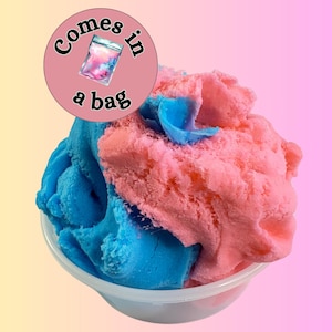 Slime nuageux parfumé barbe à papa, Slime bleu et rose fait main (4 oz), Cadeau neutre pour les enfants, Cadeau pour les adultes