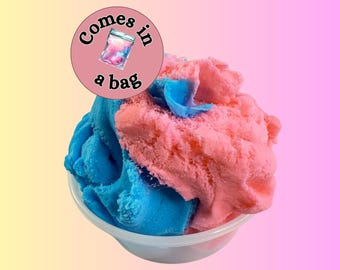Cotton Candy Scented Cloud Slime, Blue & Pink Handmade Slime (4oz), Neutral gift for kids, Gift for adults