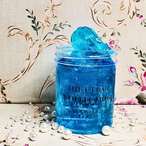 Mermaid Blue Slime with Pearls, Slime Party Favor, Homemade Scented Slime, Gender Neutral Gift for Kids, Stress-relieving Gifts for Adult