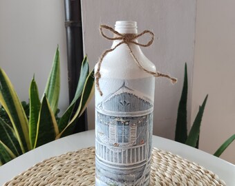 Decoupage Beach Bottle, Beach House