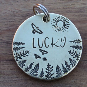 Decorative Pet ID Tag for Dogs, Pet ID Tag, Personalised Pet Supplies, Metal Pet Tag, Handmade Pet Tag, Native Wolf Tag