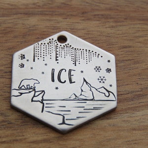 Polar Pet Tag, Quick Pet Tag, Custom Pet Tag for Dog, Pet ID Tag, Metal Handmade Pet Tag with Engraving, Native Wolf Tag