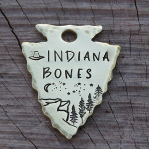 Pet ID Tag, Hammer Look Pet Tag, Arrowhead Pet Tag, Custom Pet Tag, Engraved Dog Tag, Pet ID Tag, Metal Tag, Native Wolf Tag