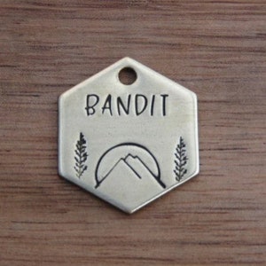 Engraved Dog Tag, Small Pet Tag, Cat Tag, Small Dog Tag, Metal Pet Tag, Pet Name Tag, Tag for Small Pets, Native Wolf Tag