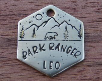 Custom Dog Tag, Pet Tag for Outgoing Dogs, Engraved Metal Dog Tag, Pet Tags with Character, Pet ID Tag, Native Wolf Tag