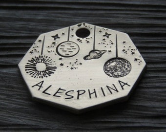 Custom Dog Tag, Unusual Metal Dog Tag, Pet ID Tag, Name Tag, Handmade Pet Tag, Personalised, Dog Name Tag, Native Wolf Tag