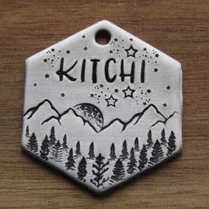 Tag voor hond, metalen pet tag, avonturenhond, gegraveerde dog tag, metalen dog tag, huisdier ID, schattige pet tag, zware dog tag, inheemse wolf tag