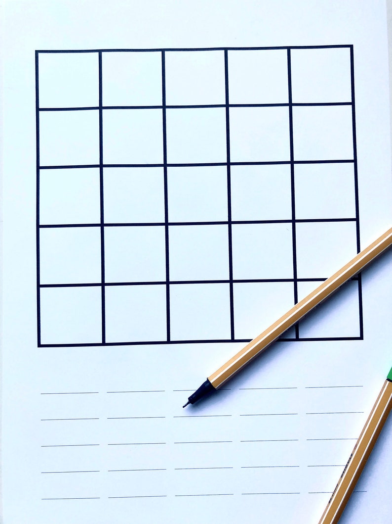 Printable BINGO Game Blank Template Etsy