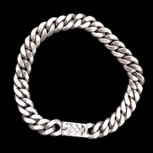 Puur 925 sterlingzilveren Cubaanse kinketting | 100% puur zilveren 8,5'-ketting armbandsieraden | Massief koperen sieraden Cadeau voor haar/hem