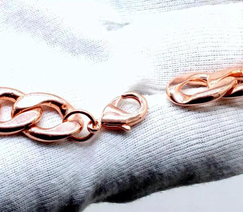 thumbnail image 2 of Handmade Men's Solid Copper Link Bracelet - 5/8 Inch Wide, 9 Inch Length - CB639G 2 of 6