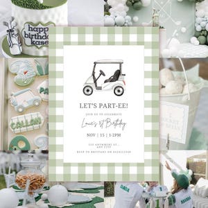 Partee Golf Invitation - Editable Canva Template | Golf Birthday Party Invite | 5x7 Digital Download