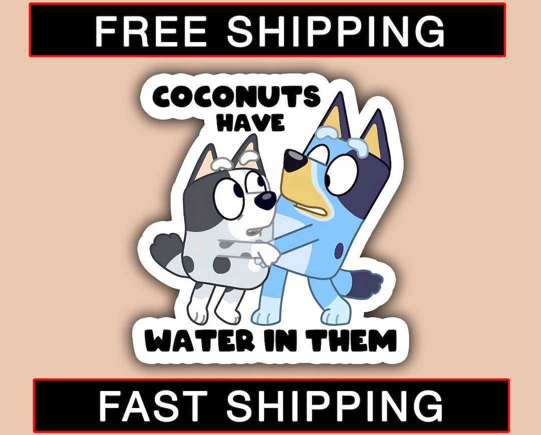 Bluey Stickers Coconuts Have Water in Them Stickers Bluey Etsy