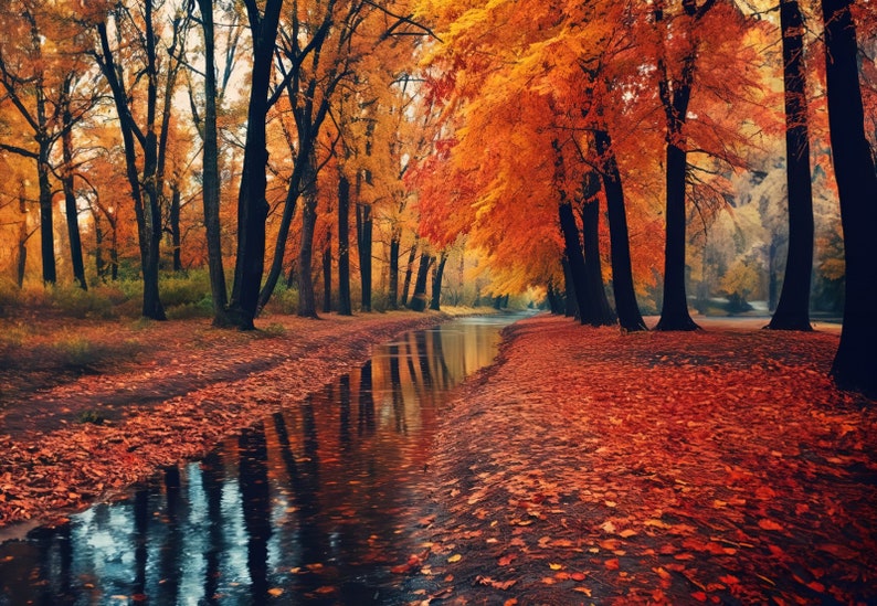 Wall decor autumnal leaves Autumn leaves Autumn Scene image 1