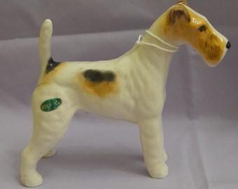 Vintage Beswick Dog Wire Haired Terrier Talavera Romulus. Original Beswick Sticker/Label.