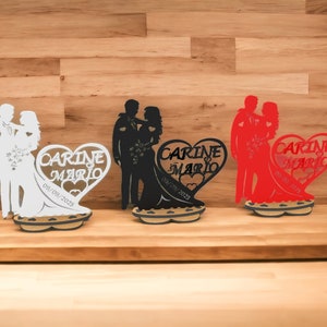 cadeau mariage 3D, décoration mariage personnalisée avec prénom et date image 5