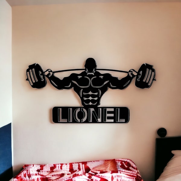 Décoration murale Bodybuilder Personnalisé avec Prénom