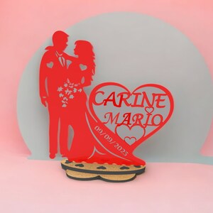 cadeau mariage 3D, décoration mariage personnalisée avec prénom et date image 3