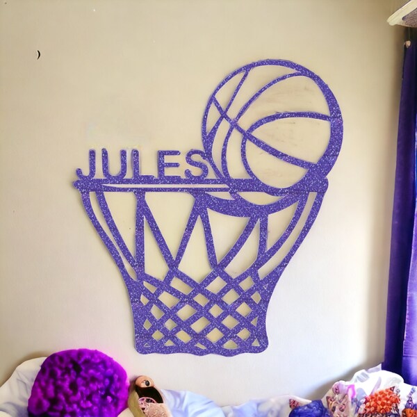 Décoration porte chambre enfant basketball personnalisée avec prénom