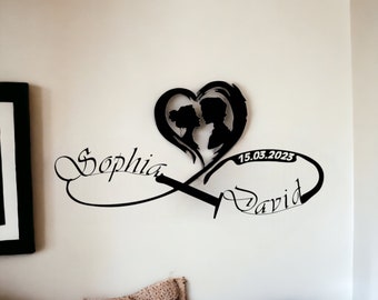 Infinite love wall decoration, Personalized with first names and date