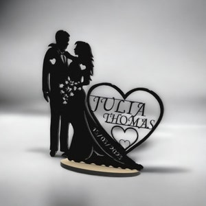 cadeau mariage 3D, décoration mariage personnalisée avec prénom et date image 8