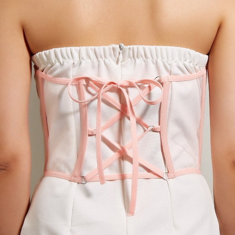 Mesh Bustier Tops Laceup Wide Waist Corset Bustier / Mesh Etsy