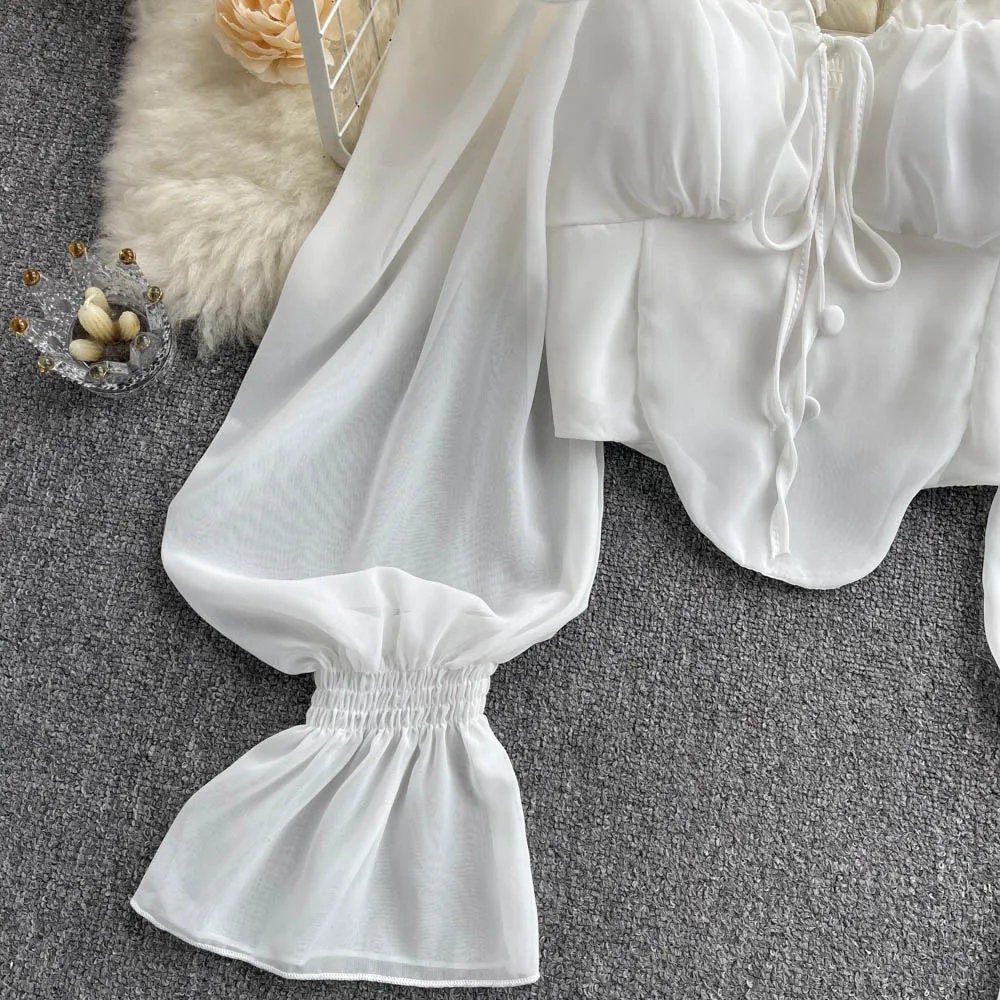 Long Sleeve off Shoulder Bustier / Halter Neck Bustier / Women Bustier ...