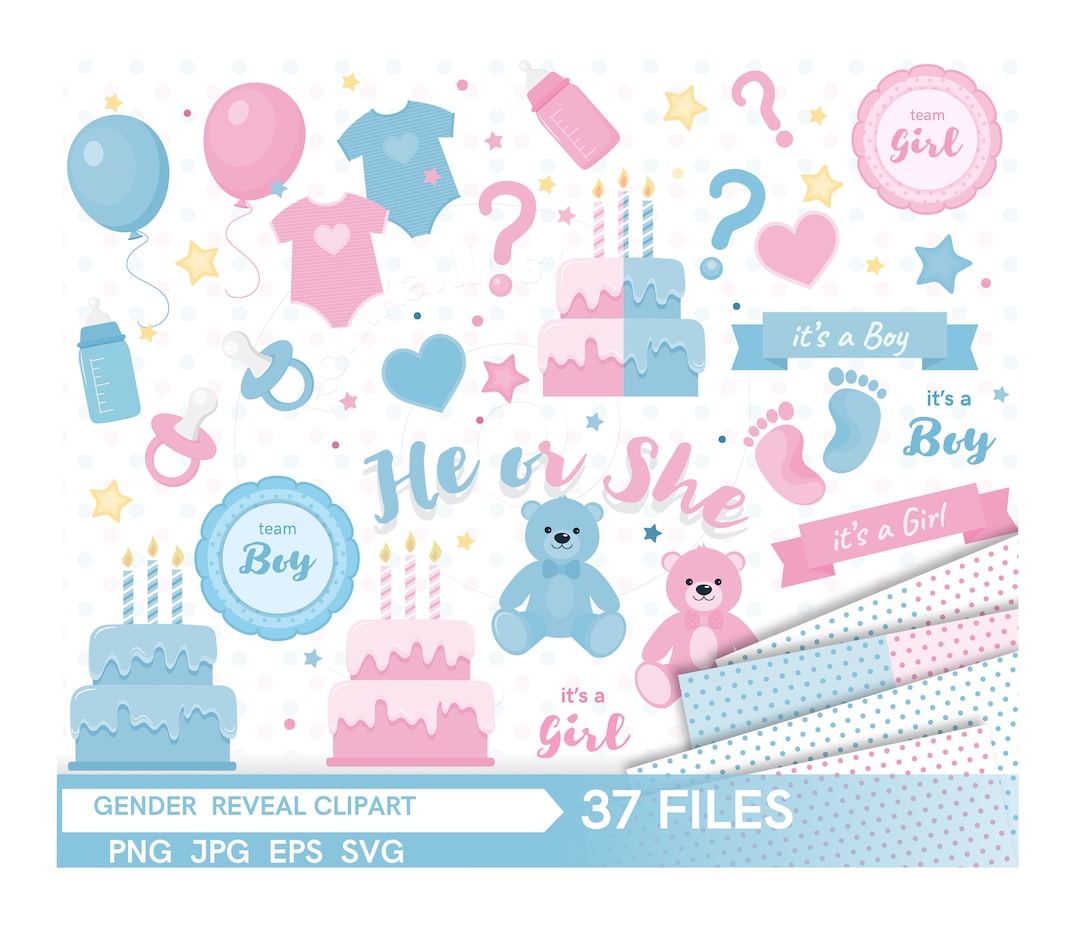 Gender Reveal Clip Art Gender Reveal Pnggender Reveal Etsy