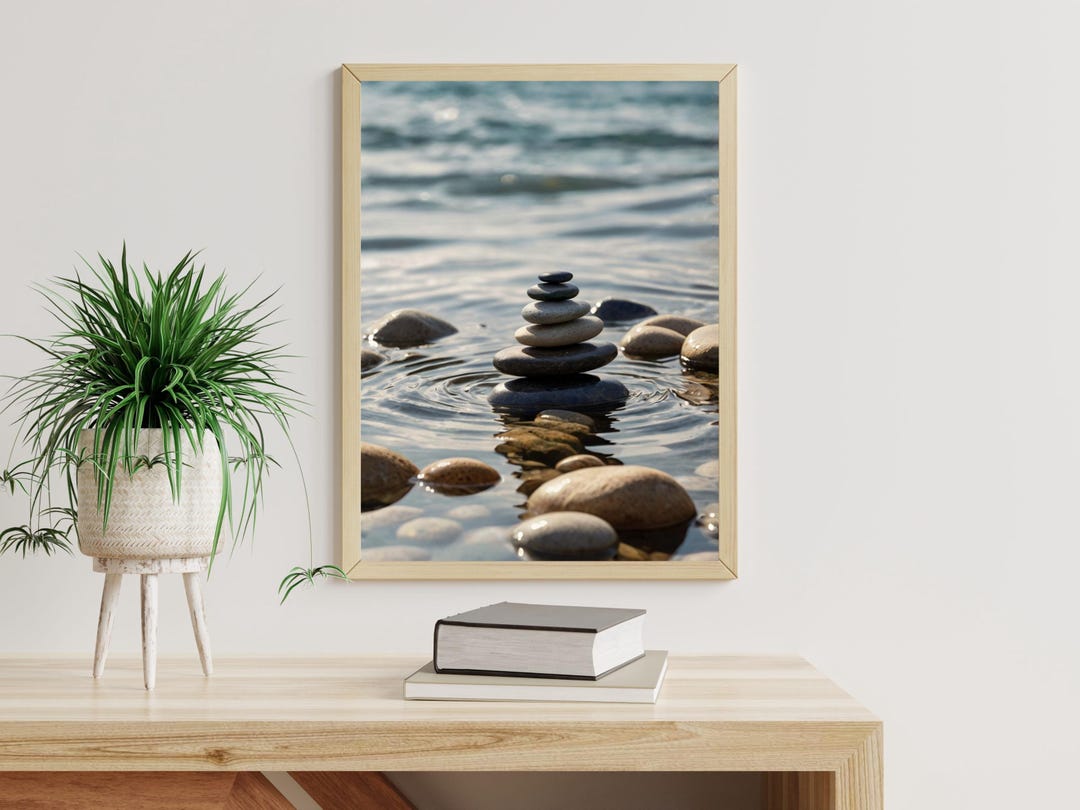 Zen Stone Stack Art Print, Meditation Room Decor, Digital Download - Etsy