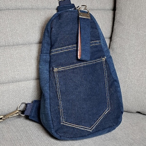 Umhängetasche aus Jeans, Upcycling, Unikat