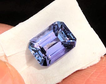 Natürlicher unbeheizter Tansanit Edelstein, 2 Karat Achteck Smaragdschliffstein für die Schmuckherstellung