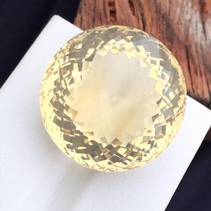 Natural Yellow Citrine Stone, 21 MM Stunning Loose Faceted Citrine Round, 35.90 Ct. Amazing Loop Clean Citrine, Perfect Custom Jewelry