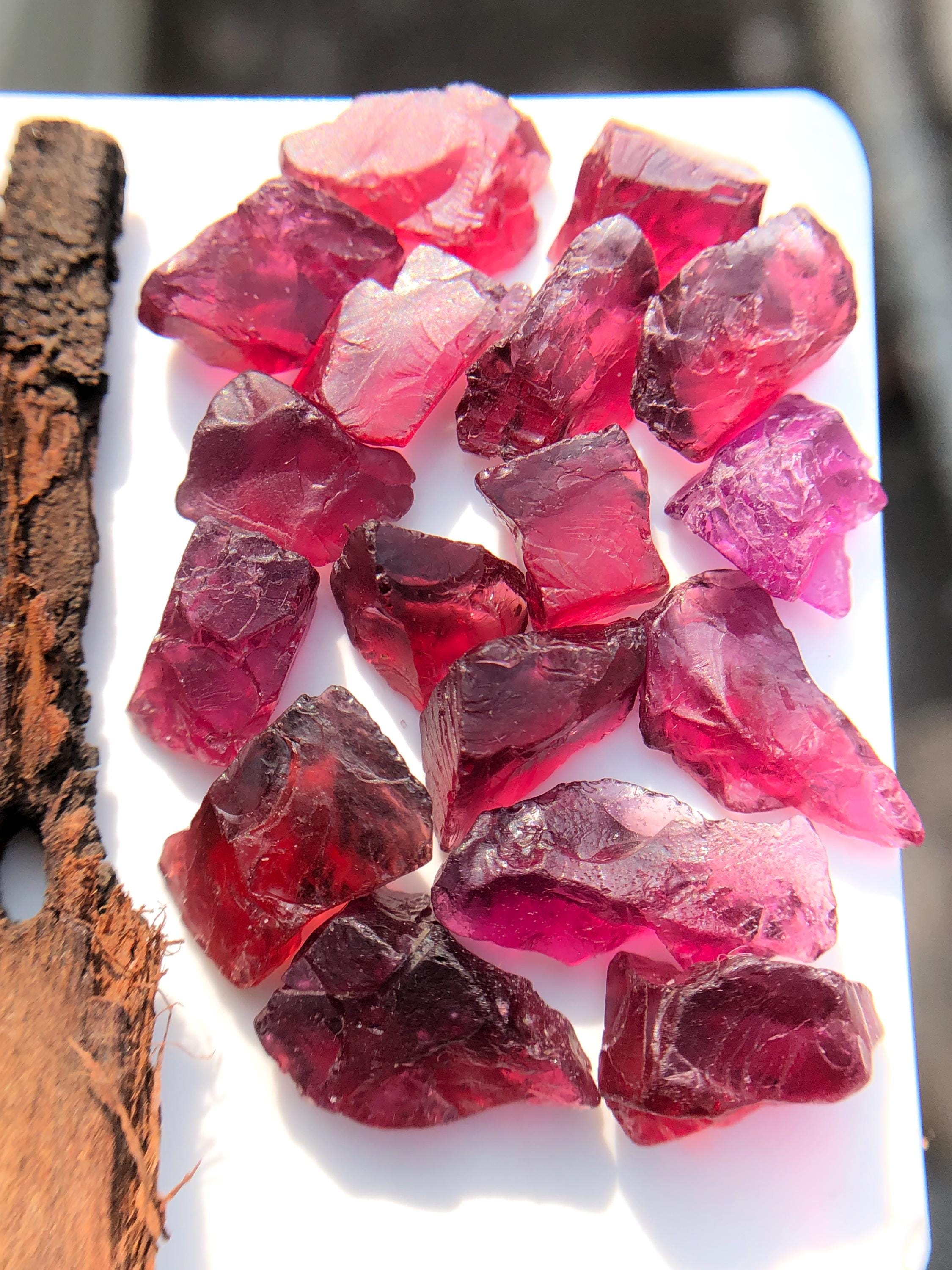100% Natural Red & Purple Untreated Mozambique Garnet Rough Lot