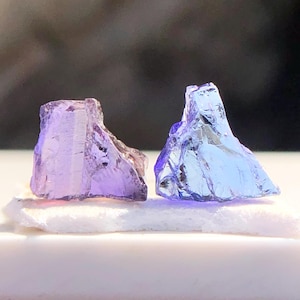 Zoisite Purple Blue Tanzanite Rough 2 Pieces Lot, Different Shade Tanzanite, Purple Tanzanite, Blue Tanzanite, Unheated Tanzanite Raw, Rough