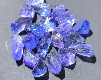 Natural Purple Blue Tanzanite Rough Lot For Crafting/Jewelry Making (20 Pieces - 10 Carats)