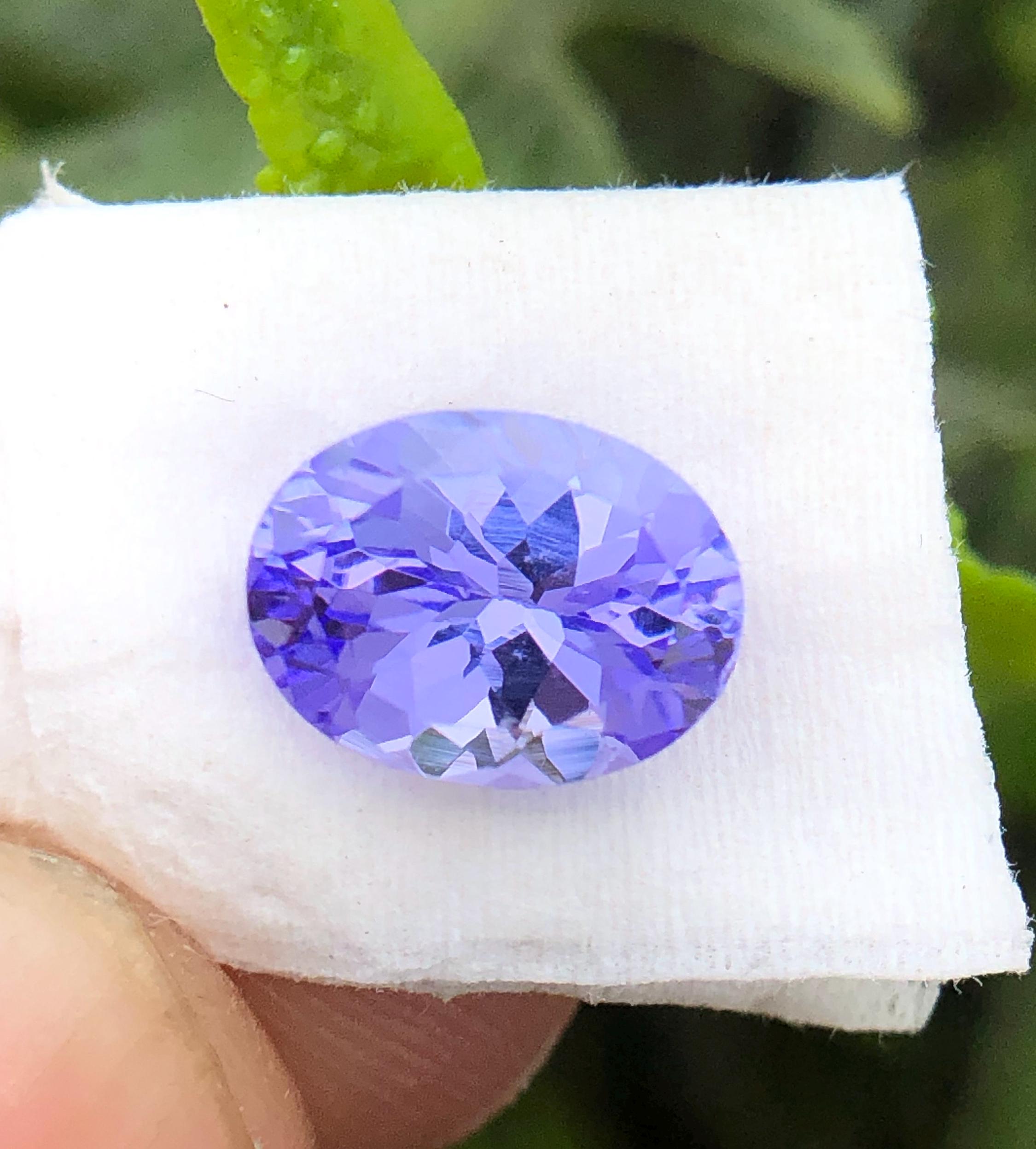 Tanzanite Ovale Bleu Lavande – 6,30 Carats Naturelle, Qualité AAAA
