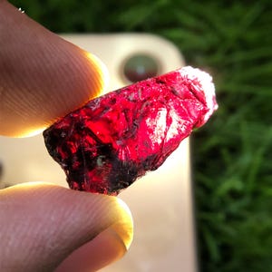 Natural Red Garnet Rough, Loose 29 Carats Garnet Rough, Uncut Garnet Raw, Untreated Garnet Crystal, Garnet Raw For Custom Jewelry.