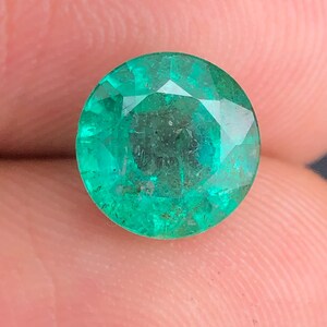 Rare Green Emerald Gemstone, 9x7 MM 3.45 Carats Natural Green Emerald Round Cut Loose Gemstone, Stunning Green Emerald, For Making Jewelry