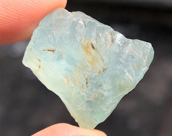 Acquamarina naturale grezza, 20 x 18 mm Acquamarina blu cielo, cristallo di acquamarina grezzo sciolto, acquamarina grezza da 28,9 ct, perfetta per la creazione di pietre preziose