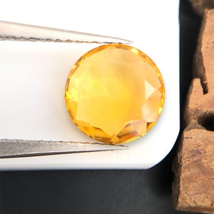 Natural Golden Citrine, 10 MM 3.50 Carats Faceted Round Cut Yellow Citrine, Loose Citrine Gemstone, November Birthstone For Jewelry Making.