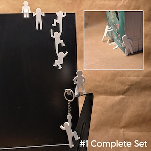 Piccole persone stampate in 3D: figure da scaffale, da libro e da monitor | Divertente decorazione da scrivania | Molteplici pose e colori