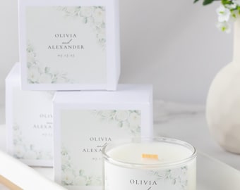 Custom Candle Favours | Personalized Name and Date | 4oz Coconut Wax Wood Wick Candle
