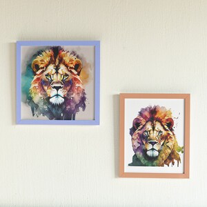 Lion, lion print, print, colorful watercolor lion, cups, t-shirt design, wall art, clipart, sublimation, JPEG,JPG