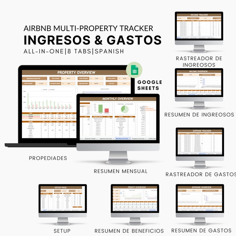 Airbnb Pack Spanish and English, Digital Airbnb Book, Airbnb Spreadsheet, Airbnb