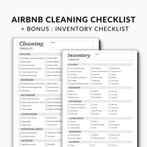Airbnb Cleaning Checklist, Editable Airbnb Canva Template, Inventory Checklist, Airbnb Cleaning List, Vacation Rental Housekeeping Checklist