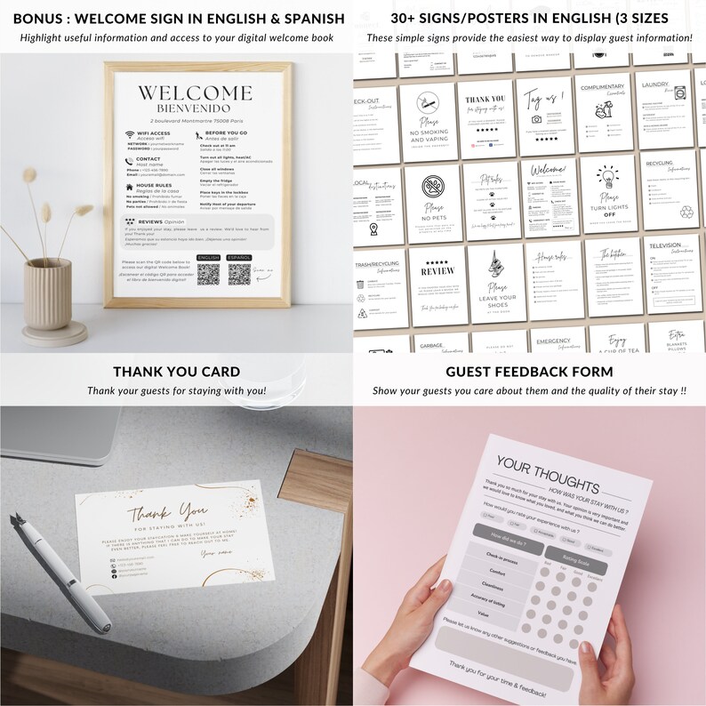 Airbnb Pack Spanish and English, Digital Airbnb Book, Airbnb Spreadsheet, Airbnb