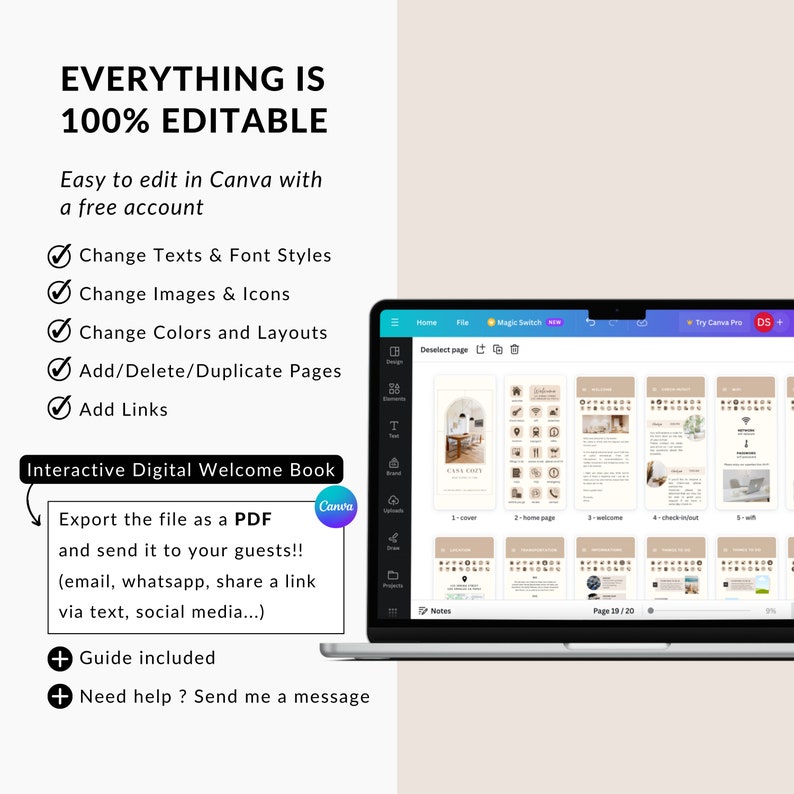 Airbnb Pack Spanish and English, Digital Airbnb Book, Airbnb Spreadsheet, Airbnb