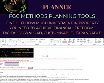 Financial Freedom Planner UK Spreadsheet, Financial Goals, Financial Freedom, Property Investing Edition - Excel Digital Download ONLY